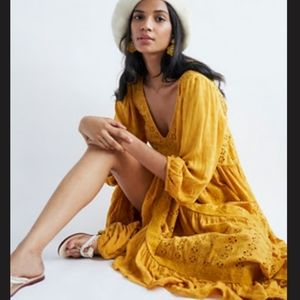 Free people mocking bird maxi dress yellow size medium dress